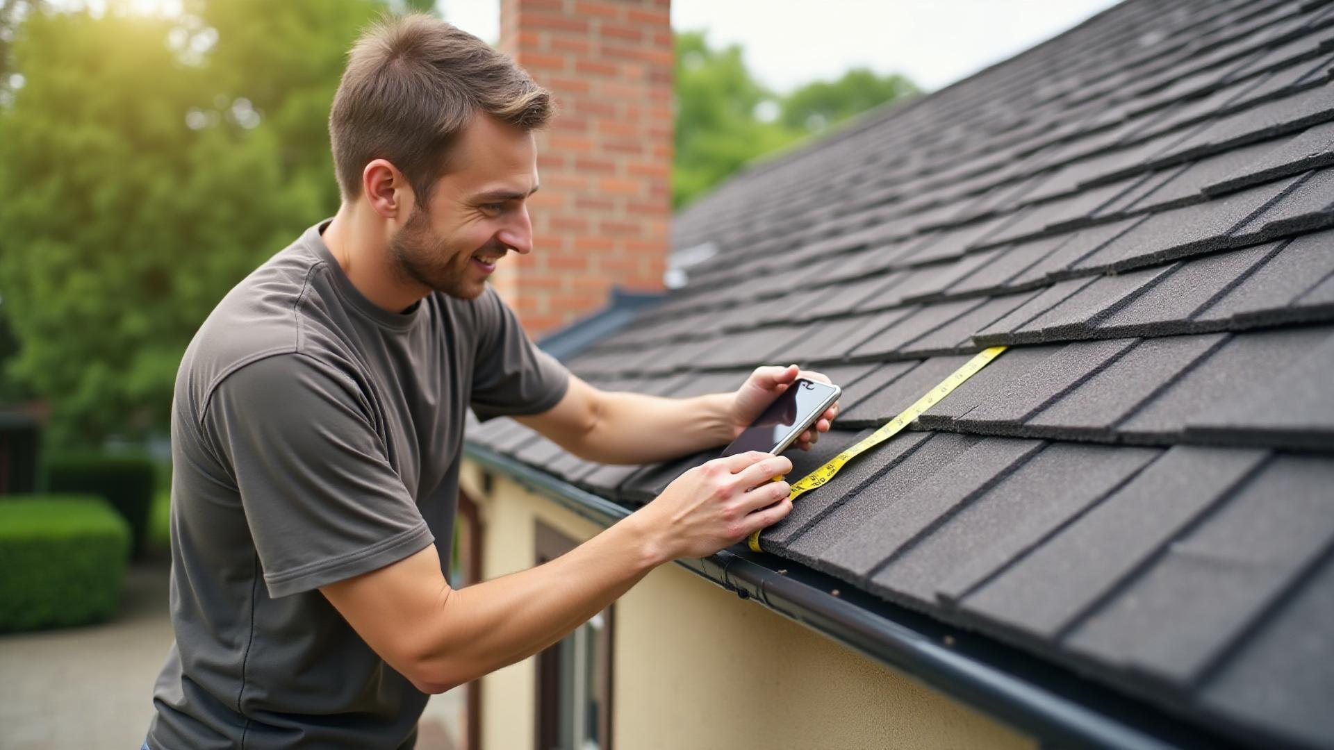 Measuring roof from ground