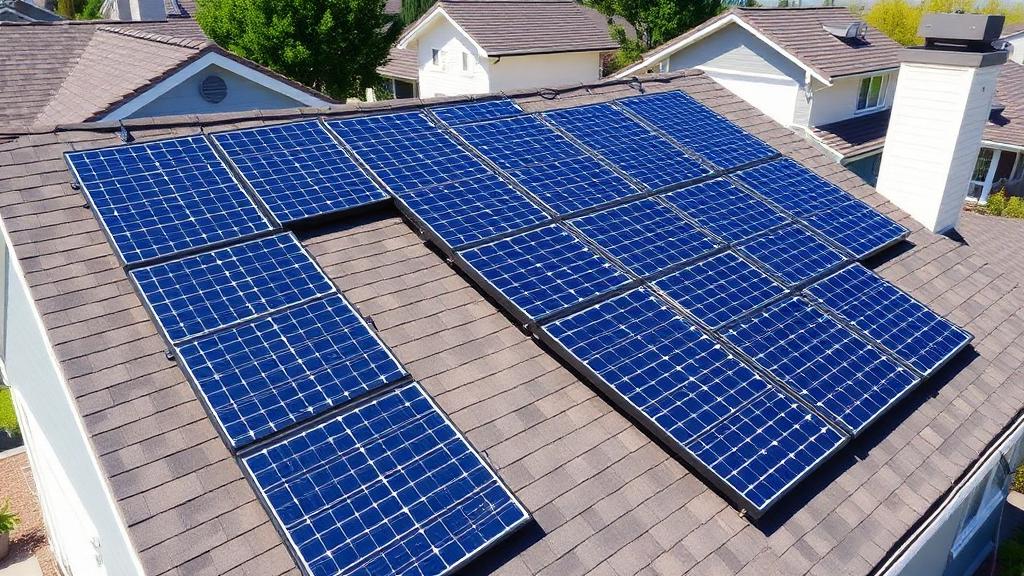 Solar panels on roof